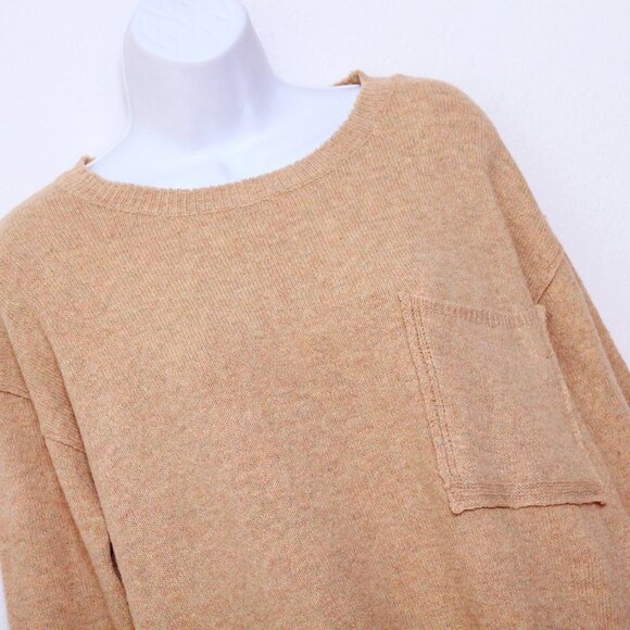 Becool Oversized Crew Neck Sweater Tan Women Size S / M - Picture 3 of 8